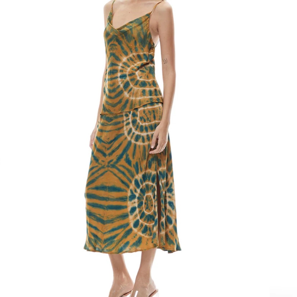 NEW $242 YFB tie dye Emmet tank top Felicity skirt set size S M 4 6 silk feel